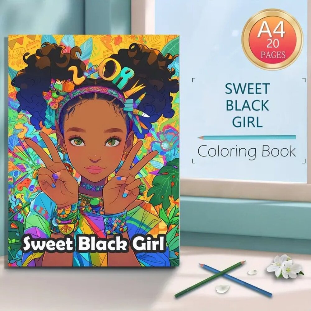 Sweet Black Girl Coloring Book (SKU #0422)